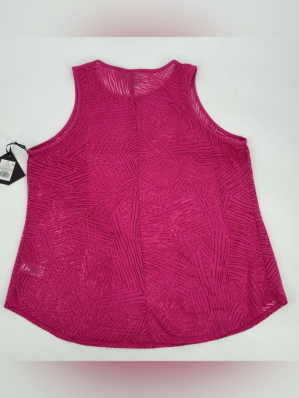 Ava & Viv Hot Pink Geometric Sleeveless Swimsuit Cover-up Tank Top NWT - Picture 8 of 8